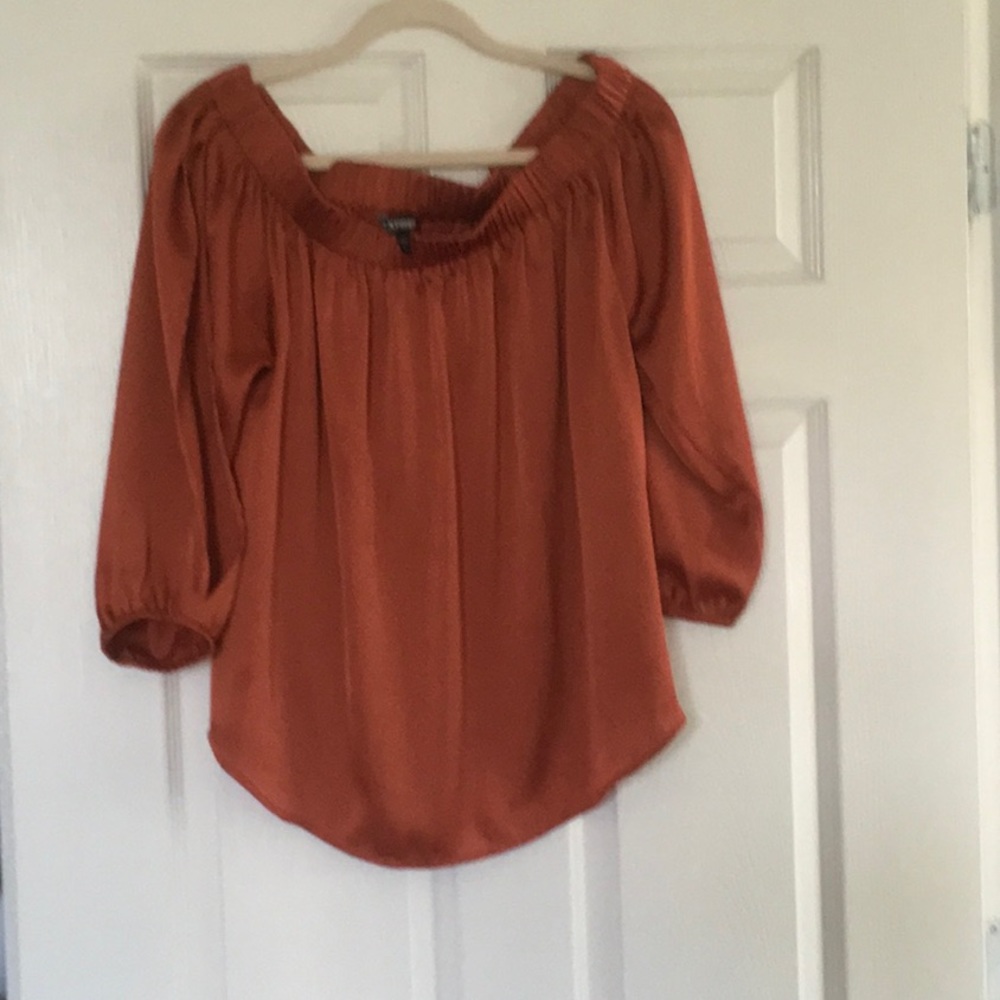 Express satin off the shoulder top